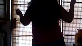 my sister subtly shakes her hips in a teasing twerk-like motion that hints at more