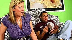 Two slutty big tits moms get fucked hard by a massive cock!