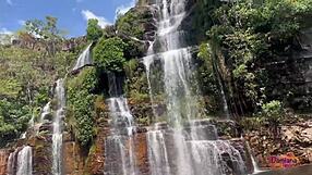 We got caught fucking at the waterfall - on vacation with Damiana