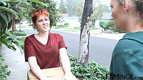 Imagine a redhead lesbian diving into scissoring and strapon action while her pussy gets licked in this steamy threesome party