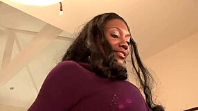 Oiled Ebony Milf's Ass and Wet Pussy Get Rough Creampie Quickie