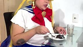 Chubby sailor moon ripping out nasty farts!