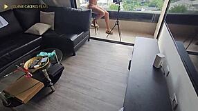 Hermanastra WITH HUGE ASS AND MASSIVE TITS GETS POUNDED ON HER HOME BALCONY