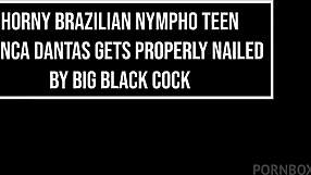 Oh man, can you believe how this skinny brazilian 18yo nympho bianca dantas takes that huge black cock in intense anal with eye-rolling climax