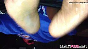 Ebony Wife Delivers Footjob with Toes