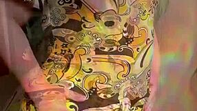 Joan Day slips into see-through tights! She flaunts that curvy chubby body with big ass!