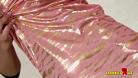 trannies r us features asian shemale in lingerie pleasuring herself solo with big tits.