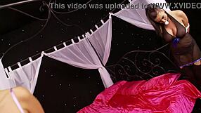 Feel my big tits rubbing against yours in this hot bondage play