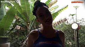 Luara Amaral teases with her big ass and wet shaved pussy in a steamy photoshoot. She bends in heels seducing the camera.