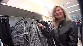 Oh gosh, I mean, this cute czech teen is like masturbating outdoor in public near the shop, so horny...