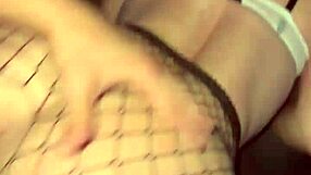 hinting at a wild fishnet session ending in massive facial delight