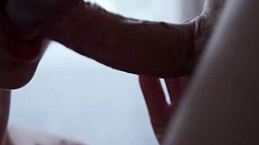 He delivers a closeup sloppy blowjob before fucking her vagina until cumming all over.