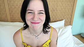 This cute brunette teen wants to become a pornstar and tries out in casting