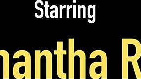 Sensual naked blonde Samantha Rone with big tits and wet pussy masturbates in the hills!