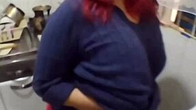 narrative of a mature bbw woman standing in her cozy kitchen preparing a simple meal