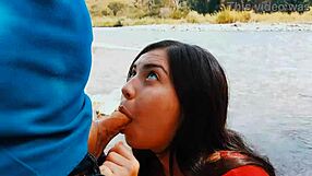 Risky Passionate Blowjob in Outdoor Nature Setting