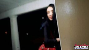 I love how brunette hottie Olyssia fingers her shaved pussy deep then sucks that hard cock until it explodes