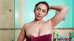 Guy Catches Friend's Mylfex Stepmom In Bathroom Shower For Daring Anal Cowgirl Fuck