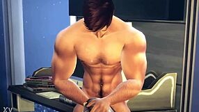 oh man, check out this sims 4 hunk getting a muscular bodybuilder facefuck with cum