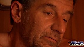 Old Young 18+ Porn with Teen Fucked Hard in Sauna Gives Blowjob and Swallows Old Cock Cum