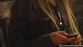 oh wow this perfect curvy pale white lesbian slave gets bound up for domination with hard fingering and pussy licking