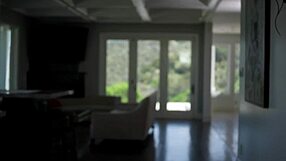 The beautiful big-assed brunette babe Vanessa Sky bends over in her skirt and heels, seducing homebuyer Codey Steele into licking and fucking her trimmed pussy sideways.