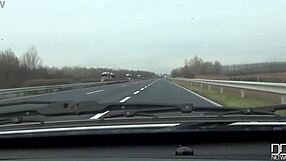 Cum For The French Hitchhiker In Jeans With Natural Tits In Pov Blowjob