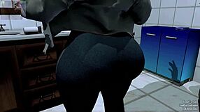 Brunette takes mysterious pills that cause her belly to inflate dramatically in this strange sequence.