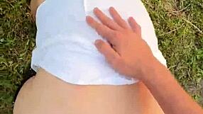 i almost got caught fucking this curvy milf with big tits on my monster cock outdoors