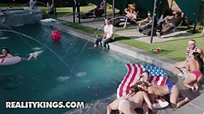Hey, check out Jojo Kiss and Cali Carter in hot threesome by the pool
