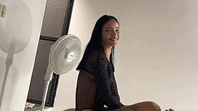 two petite latina teens hint at sharing big cock cum in european interracial threesome.