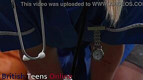 Goon for 18 Year Old Nurse Shou in Cosplay as She Teases with Small Tits and Wet Pussy. First Time Fetish Fuck with British Blonde Teen.