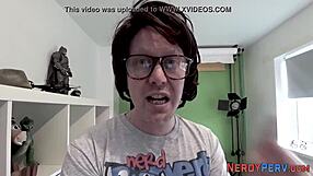 British Slut Sucking Nerds Cock For First Time Facial.