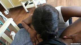 oh god, this dominatrix guard with big tits catches us and starts sucking to dodge the police... wants in on the threesome action.