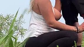 i almost got caught fucking this curvy milf with big tits on my monster cock outdoors