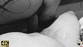 naughty aunt paty angel teases in costume before sitting hard with her big pussy on buttplug in homemade trailer