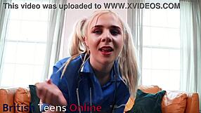 Goon for 18 Year Old Nurse Shou in Cosplay as She Teases with Small Tits and Wet Pussy. First Time Fetish Fuck with British Blonde Teen.