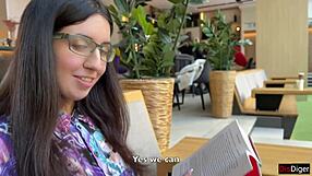 Nerdy girl with glasses is total nympho craving rough sex and facial cumshots!