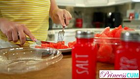 Juniper Ren feels intense passion begging for every creampie drop inside her shaved pussy while riding stepbro