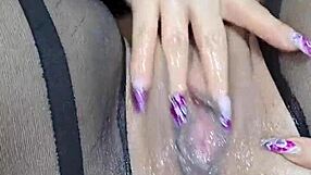 sexy solo show milf masturbates to squirting orgasm with dildo in big ass colombian style