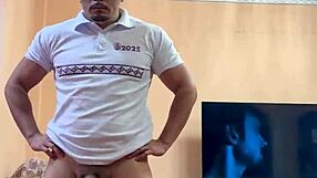 in this solo display, the muscular mexican bodybuilder shows off his sexy form with a confident vibe