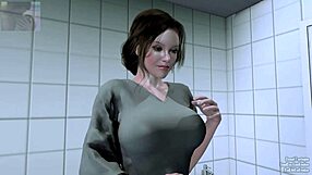 Brunette takes mysterious pills that cause her belly to inflate dramatically in this strange sequence.