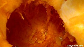 abigail mac contrasts big tits and brunette allure in intriguing halloween pussy solo masturbation