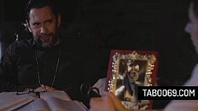 Pervert priest bends virgin teen penelope kay over for rough anal assfucking doggystyle