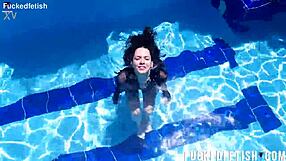 skinny latina jessica bunny's wet pussy throbs underwater