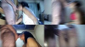 on her knees this latina milf gives deepthroat blowjob sucking cum into her mouth with handjob 😏