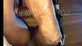 ghetto slut bends over for rough doggystyle fucking with cumshot on big ass