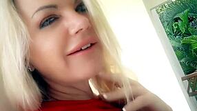 Blonde Vicky Vette Strips Naked Outdoors And Rubs Her Wet Clit