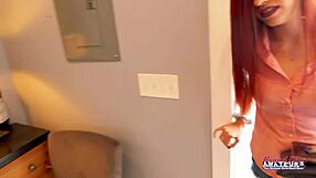 Skinny Nerdy Redhead Olivia X Masturbates Pussy