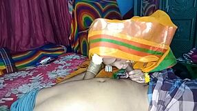 Newlywed Desi Wife's Secret Doggystyle Frenzy. Husband's Blowjob Special on Wedding Night